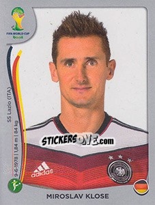 Sticker Miroslav Klose - FIFA World Cup Brazil 2014. Platinum edition n. 506 - Panini