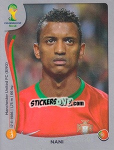 Sticker Nani - FIFA World Cup Brazil 2014. Platinum edition n. 521 - Panini