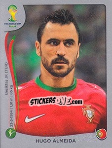 Sticker Hugo Almeida - FIFA World Cup Brazil 2014. Platinum edition n. 525 - Panini