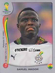 Sticker Samuel Inkoom - FIFA World Cup Brazil 2014. Platinum edition n. 529 - Panini