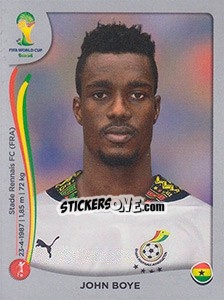 Sticker John Boye - FIFA World Cup Brazil 2014. Platinum edition n. 533 - Panini