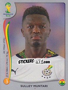 Sticker Sulley Muntari - FIFA World Cup Brazil 2014. Platinum edition - Panini