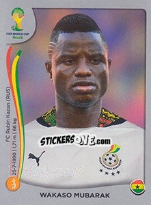 Figurina Wakaso Mubarak - FIFA World Cup Brazil 2014. Platinum edition - Panini