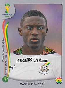 Sticker Waris Majeed - FIFA World Cup Brazil 2014. Platinum edition n. 540 - Panini