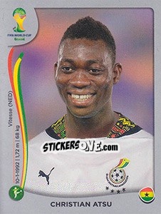 Sticker Christian Atsu - FIFA World Cup Brazil 2014. Platinum edition n. 541 - Panini