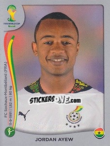 Sticker Jordan Ayew - FIFA World Cup Brazil 2014. Platinum edition n. 543 - Panini