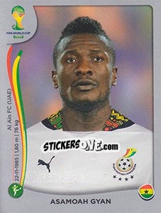 Sticker Asamoah Gyan - FIFA World Cup Brazil 2014. Platinum edition n. 544 - Panini