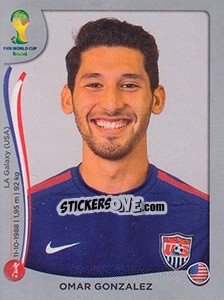 Cromo Omar Gonzalez - FIFA World Cup Brazil 2014. Platinum edition - Panini