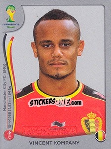 Sticker Vincent Kompany - FIFA World Cup Brazil 2014. Platinum edition n. 567 - Panini