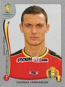 Sticker Thomas Vermaelen - FIFA World Cup Brazil 2014. Platinum edition n. 571 - Panini