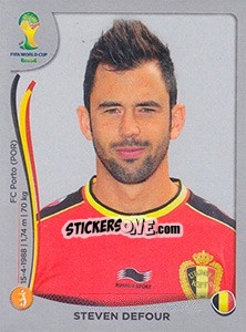 Sticker Steven Defour - FIFA World Cup Brazil 2014. Platinum edition - Panini