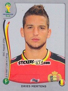 Sticker Dries Mertens - FIFA World Cup Brazil 2014. Platinum edition n. 579 - Panini