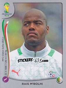 Cromo Raïs M'Bolhi - FIFA World Cup Brazil 2014. Platinum edition - Panini