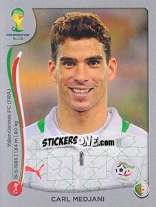 Figurina Carl Medjani - FIFA World Cup Brazil 2014. Platinum edition - Panini