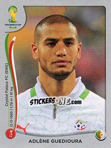 Sticker Adlène Guedioura - FIFA World Cup Brazil 2014. Platinum edition n. 588 - Panini