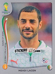 Sticker Mehdi Lacen - FIFA World Cup Brazil 2014. Platinum edition - Panini