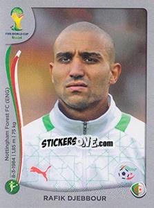 Sticker Rafik Djebbour - FIFA World Cup Brazil 2014. Platinum edition n. 598 - Panini