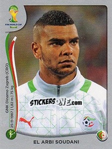 Sticker El Arbi Soudani - FIFA World Cup Brazil 2014. Platinum edition - Panini