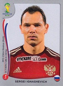 Sticker Sergei Ignashevich - FIFA World Cup Brazil 2014. Platinum edition - Panini