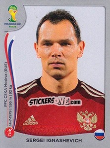 Sticker Sergei Ignashevich - FIFA World Cup Brazil 2014. Platinum edition n. 605 - Panini