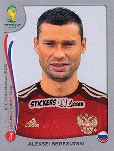 Cromo Aleksei Berezutski - FIFA World Cup Brazil 2014. Platinum edition - Panini