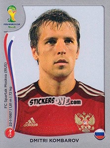 Sticker Dmitri Kombarov - FIFA World Cup Brazil 2014. Platinum edition n. 608 - Panini