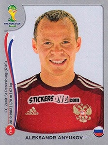 Sticker Aleksandr Anyukov - FIFA World Cup Brazil 2014. Platinum edition - Panini