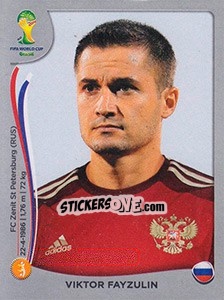Sticker Viktor Fayzulin - FIFA World Cup Brazil 2014. Platinum edition - Panini