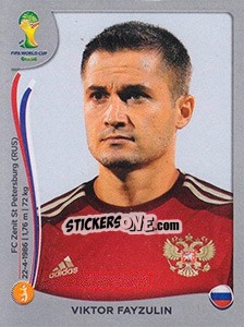 Sticker Viktor Fayzulin - FIFA World Cup Brazil 2014. Platinum edition n. 613 - Panini