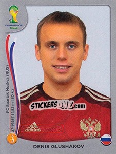 Sticker Denis Glushakov - FIFA World Cup Brazil 2014. Platinum edition n. 615 - Panini