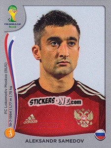 Sticker Aleksandr Samedov - FIFA World Cup Brazil 2014. Platinum edition n. 616 - Panini