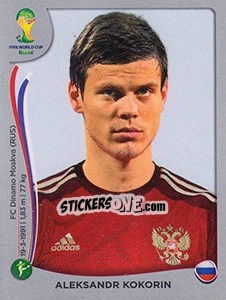Sticker Aleksandr Kokorin - FIFA World Cup Brazil 2014. Platinum edition n. 619 - Panini