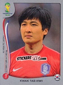 Sticker Kwak Tae-Hwi - FIFA World Cup Brazil 2014. Platinum edition - Panini