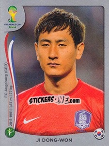 Sticker Ji Dong-Won - FIFA World Cup Brazil 2014. Platinum edition n. 636 - Panini
