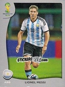 Sticker Lionel Messi - FIFA World Cup Brazil 2014. Platinum edition n. P1 - Panini
