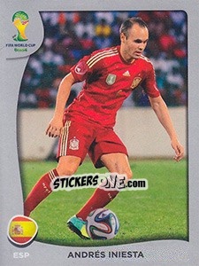 Sticker Andrés Iniesta - FIFA World Cup Brazil 2014. Platinum edition n. P11 - Panini