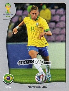 Sticker Neymar Jr. - FIFA World Cup Brazil 2014. Platinum edition n. P14 - Panini