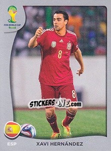 Sticker Xavi Hernández - FIFA World Cup Brazil 2014. Platinum edition - Panini