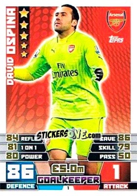 Sticker David Ospina - English Premier League 2014-2015. Match Attax Extra n. 1 - Topps