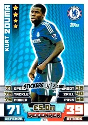 Sticker Kurt Zouma - English Premier League 2014-2015. Match Attax Extra n. 14 - Topps