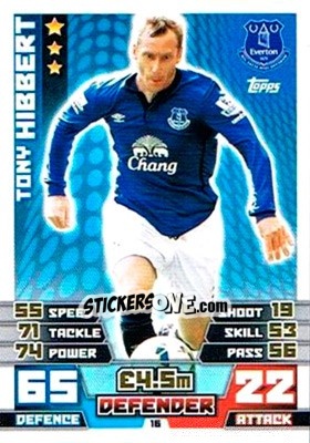 Cromo Tony Hibbert - English Premier League 2014-2015. Match Attax Extra - Topps