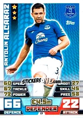 Sticker Antolin Alcaraz - English Premier League 2014-2015. Match Attax Extra n. 17 - Topps
