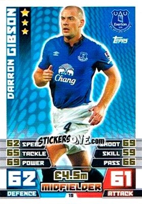 Sticker Darron Gibson - English Premier League 2014-2015. Match Attax Extra n. 19 - Topps