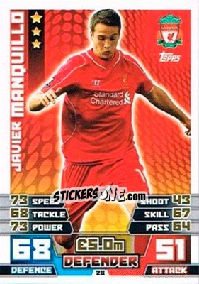 Sticker Javier Manquillo - English Premier League 2014-2015. Match Attax Extra n. 28 - Topps