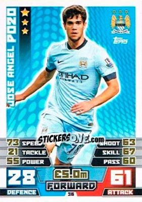 Sticker Jose Angel Pozo - English Premier League 2014-2015. Match Attax Extra n. 36 - Topps