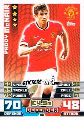 Sticker Paddy McNair - English Premier League 2014-2015. Match Attax Extra n. 38 - Topps