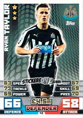 Cromo Ryan Taylor - English Premier League 2014-2015. Match Attax Extra n. 43 - Topps