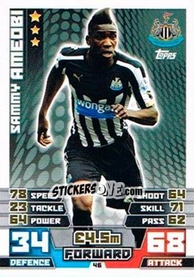 Figurina Sammy Ameobi - English Premier League 2014-2015. Match Attax Extra n. 46 - Topps