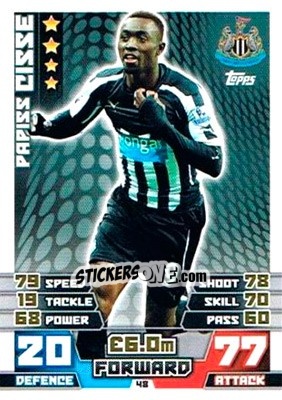 Sticker Papiss Cisse - English Premier League 2014-2015. Match Attax Extra n. 48 - Topps