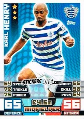 Sticker Karl Henry - English Premier League 2014-2015. Match Attax Extra - Topps